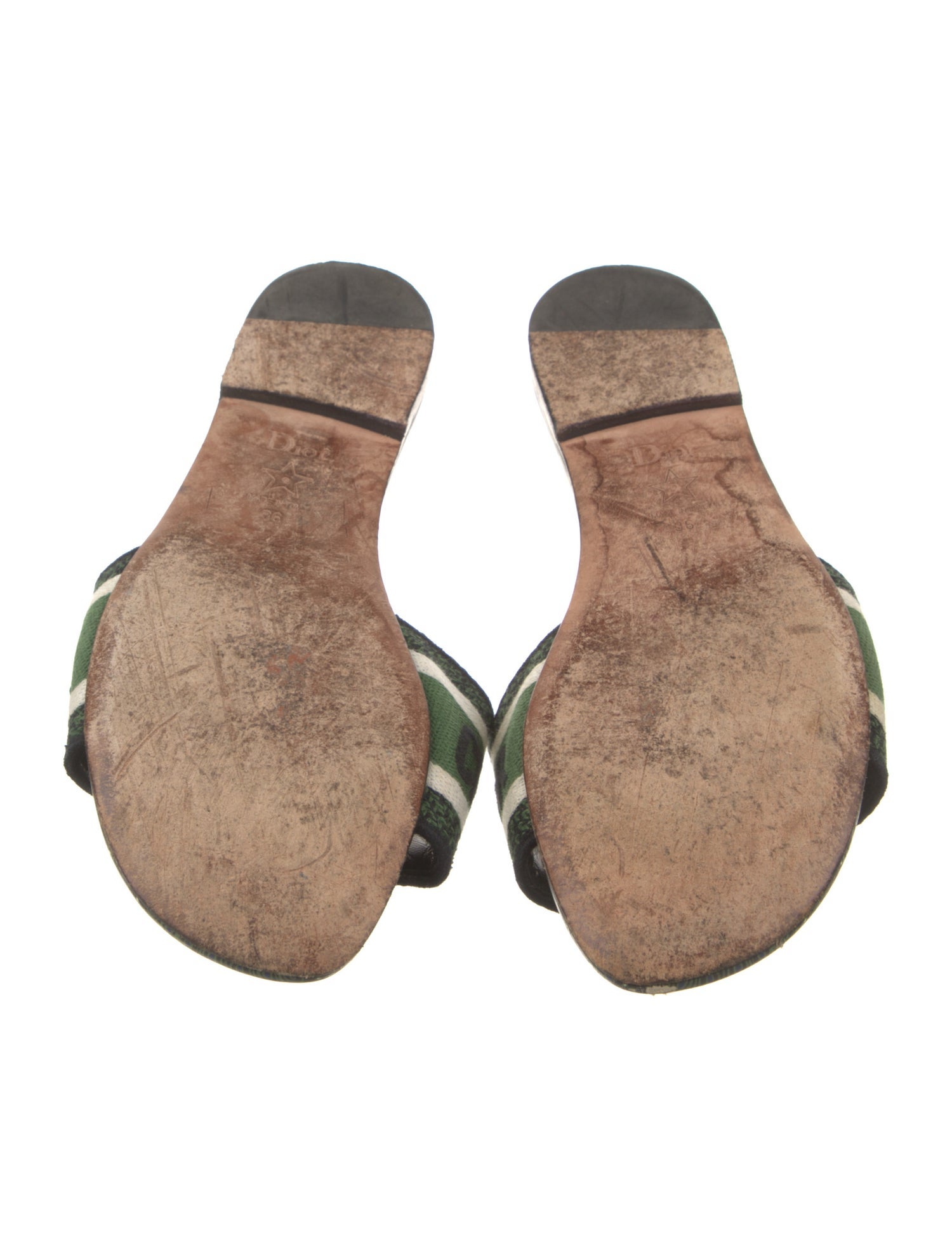 Christian Dior Canvas Printed Slides